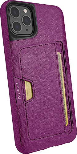 Smartish iPhone 11 Pro Max Wallet Case - Wallet Slayer Vol. 2 [Slim Protective Kickstand] Credit Card Holder (Silk) - Purple Reign