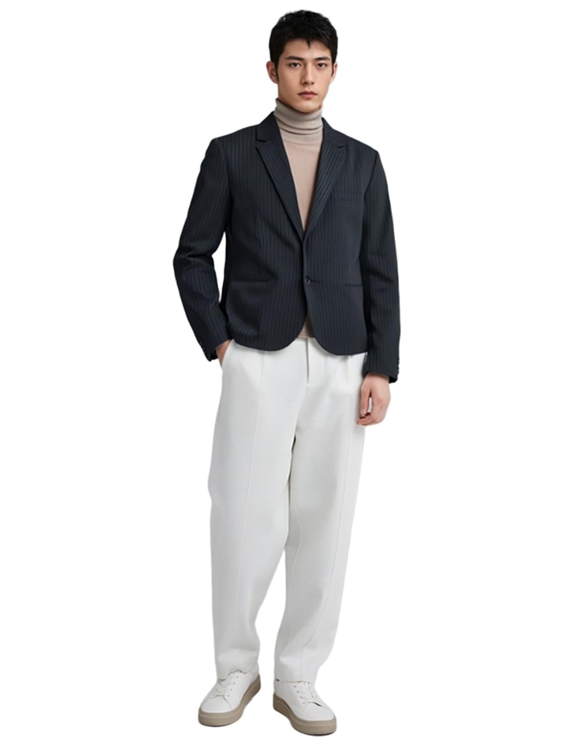 Veste blazer homme anti-plis style smoking à rayures - 7