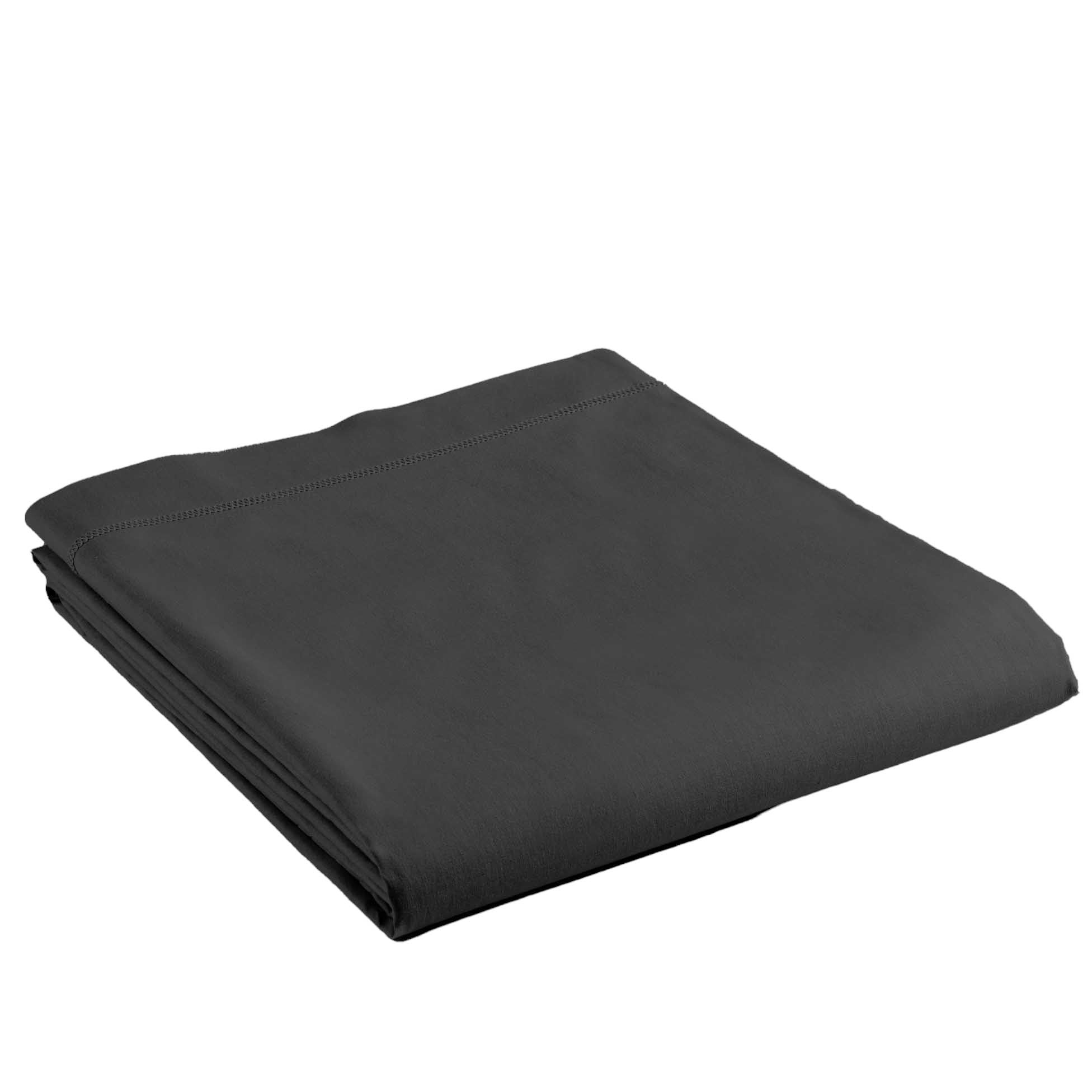 douceur d'intérieur, Flat Sheet (240 x 300 cm) Lina Black, 100% Cotton, Drap Plat (240 x 300 cm)