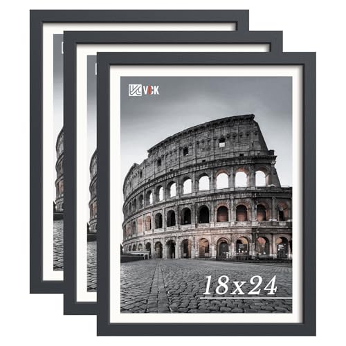VCK 18x24 Frame Set of 3, High-End Black Wood, for Concert Poster