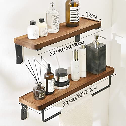 Estante De Ducha Estante De Ducha De Madera Estantes De Ducha Montados En La Pared Adhesivo Sin Perforación Antióxido para Baño De Cocina,Gold,C30cm