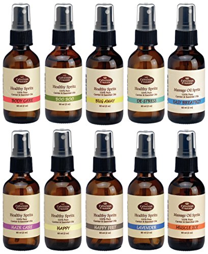 Fabulous Frannie Massage Spray Variety 10 Pk All Natural Carrier Oils and Pure Essential Oils 2oz each
