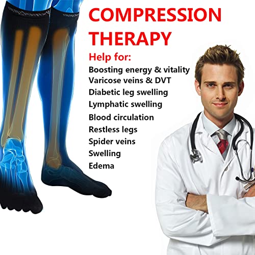 Image of Wide Calf Compression Socks for Women Men, Plus Size Compression Socks for Women Men Wide Calf Bamboo Knee High Stockings