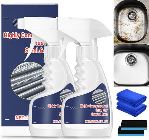 VOGUZY 2Pcs Meigline Rust Remover Highly Concentrated Steel Rust Remover 2026 Upgraded Multipurpose Rust Remover Spray for Metal for Tools Stainless Steel Automotive Parts Fast Acting Rust