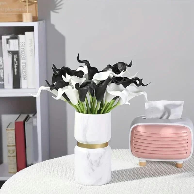 sztuczne kwiaty. 3/5/10 sztuk Real Touch Biały Kwiat Sztuczne Calla Lily Jedwabne Kwiaty Do Domu Kuchnia Ślub Panny Młodej Fałszywe Dekoracje Kwiatowe(Light Pink,3Pcs)