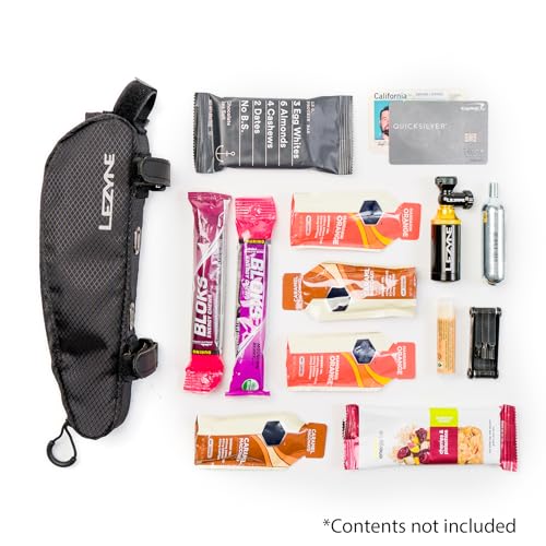 LEZYNE Aero Energy Caddy Bicycle Frame Storage Bag - Water-Resistant Bike Top Tube Organizer with Zipper Closure, 3-Point Attachment - Thumbnail 4