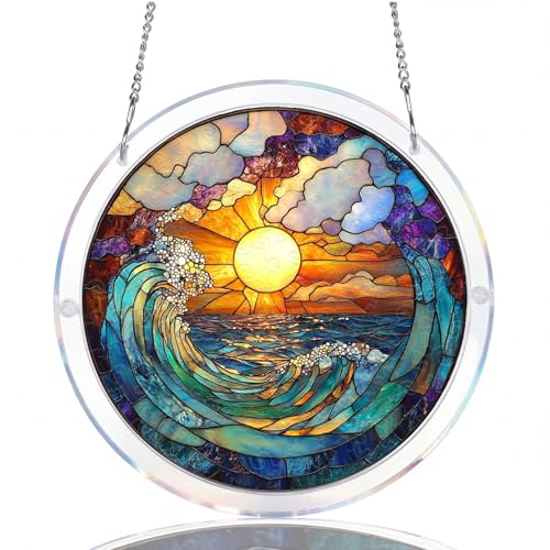 WOODBESTS Acrylic Jigsaw Puzzle Suncatcher 83 Pieces-Swell DIY Acrylic Puzzle Suncatcher Window&Garden Decor Unique Gifts for Mom Women Wife Sisters Aunt Besties 7.4in