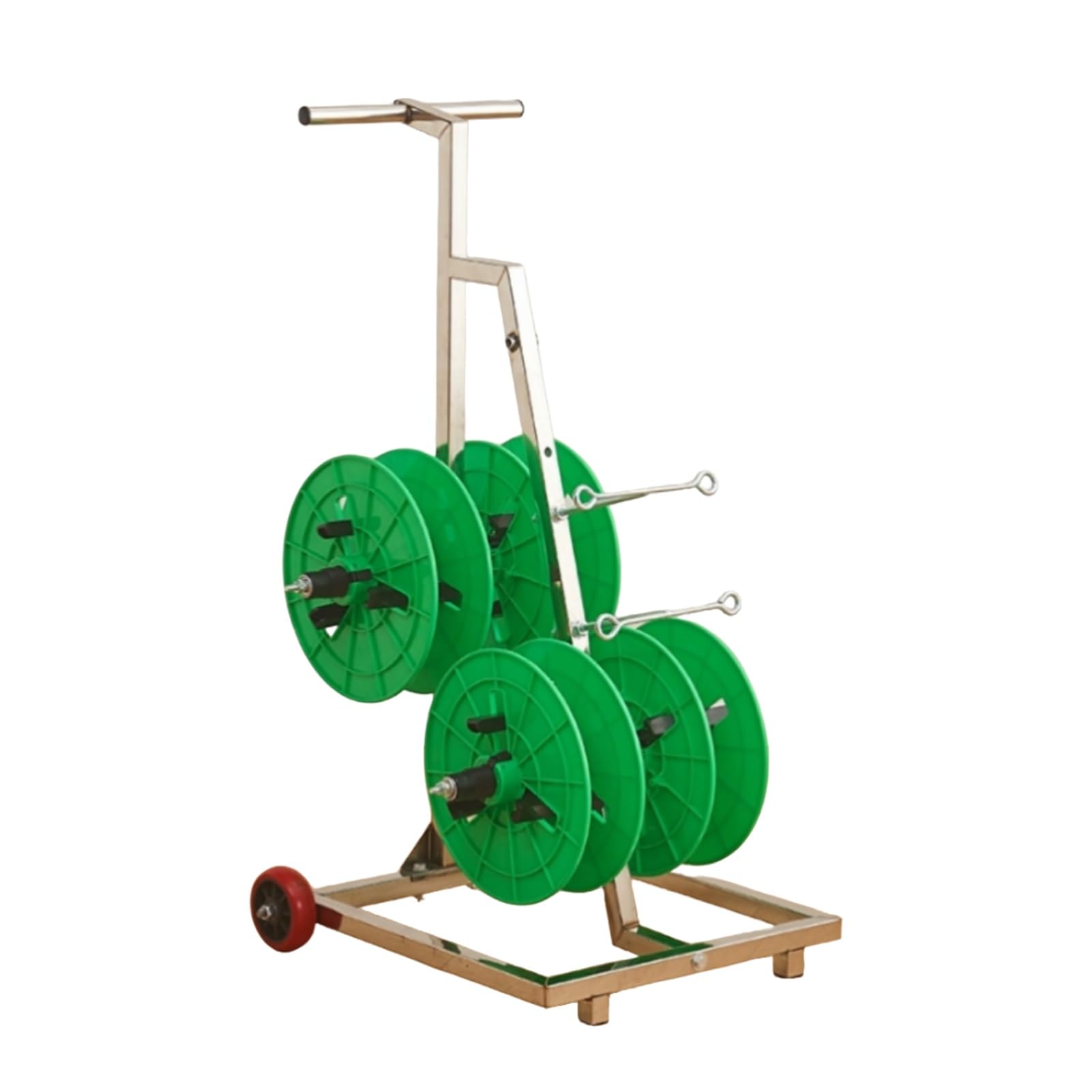 WDSOPK Wire Spool Rack,Cable Reel Holder and Dispenser,Heavy-Duty Bulk for Electrical,4 Rods Workplace Efficiency (Green 4 Rods Wire)