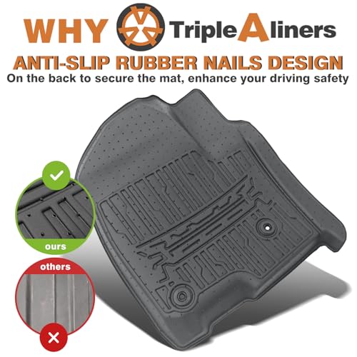 Image of TripleAliners Truck Mat Compatible with 2019-2026 Chevy Silverado /GMC Sierra 1500 5.8FT Crew Cab Accessories, Truck Bed Mat Heavy Duty Custom Fit All Weather Protection TPE Pickup Liner, w /Floor Mats