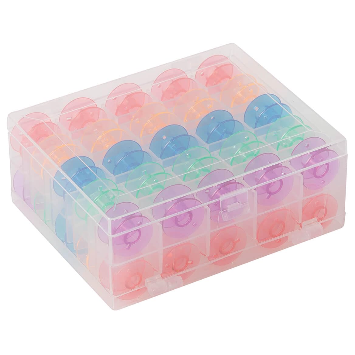 Fox Valley Traders Double Sided Bobbin Box with 50 Bobbins