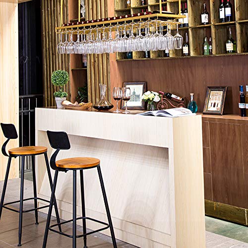 Casier à vin suspendu pour verres et bouteilles, étagère dorée gain de place 120cm - 3