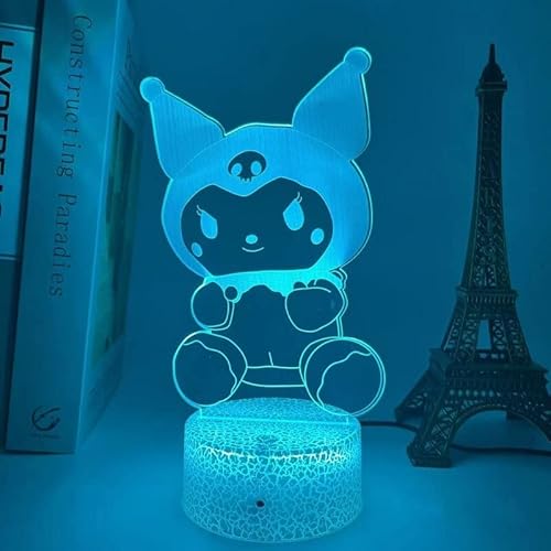 MINUSE Anime Kuromies Figure 3D Night Light for Kids Fans,16 Colors Changing with Remote Control,Children Room Decor,Figure Manga Illusion LED Toy Lamp Christmas Gifts for Girls Boys