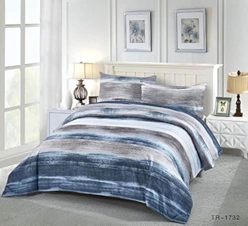 COTTON ARTean Funda Nórdica Cama 200 LOMBA Microfibra Cepillada Funda edredón 280x240 + 2 Fundas almohada Cierre con Cremallera