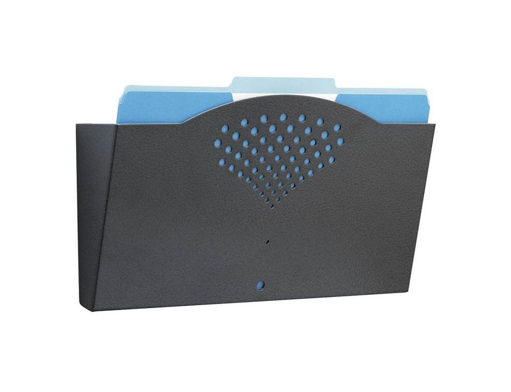 Safco 3171BL Steel Wall Rack with Single Legal Size Pocket | Durable Powder Coated | Flush Wall Mount | Black | Legal Size | Office Supplies &
