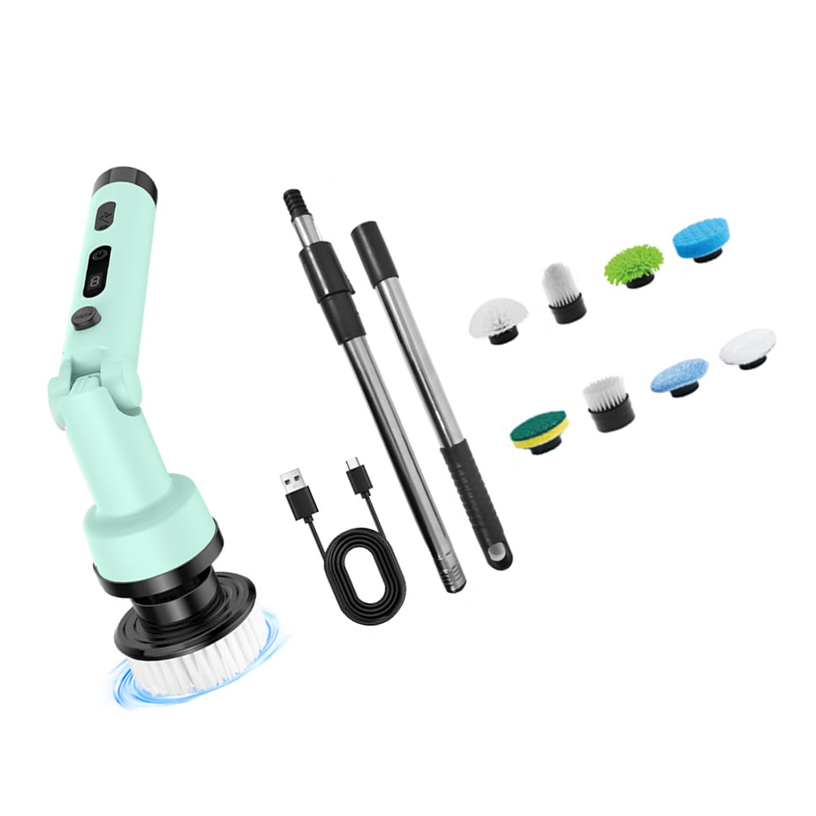 Yhplxyuus Cordless Automatic Rotation Cleaning Tool Featuring Multiple Brush Head for Efficient Cleaning Efficient Brush