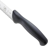 Vista 4 de Mercer Culinary M23210 Millennia Black Handle - Cuchillo para pan, mango negro, borde ondulado de 10 pulgadas de ancho