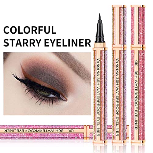 Dekrion Liquid Eyeliner Soft Fine Tip Quick Drying Smudgeproof & Waterproof Eyeliner All Day Long-Lasting Eye Liners For Women, 1Pc Pink Purple #TOP5