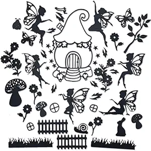 Fairy Garden Laser Cut Chipboard Embellishments for Crafting - Size:5.76X6 Inches - Fairy Pieces Silhouette Cutouts - Garden Fairy Cutouts for Crafts- Laser Cut Fairy Cut Out