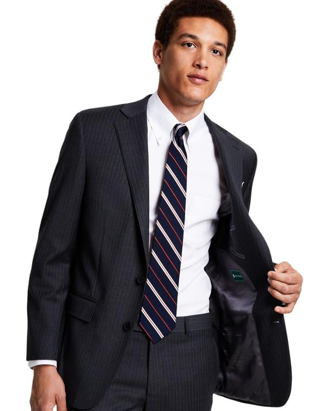 Brooks Brothers Men's Classic-Fit Stretch Suit Jackets (Grey Pinstripe, 40S)2