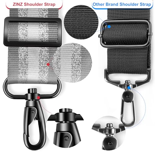 Image of ZINZ Shoulder Strap - 59 Inch Universal Heavy-duty Adjustable Strap with Ultra-thick Fixed Breathable Pad for Laptop, Gym, Camera Bag and More - Gray Silver Jacquard
