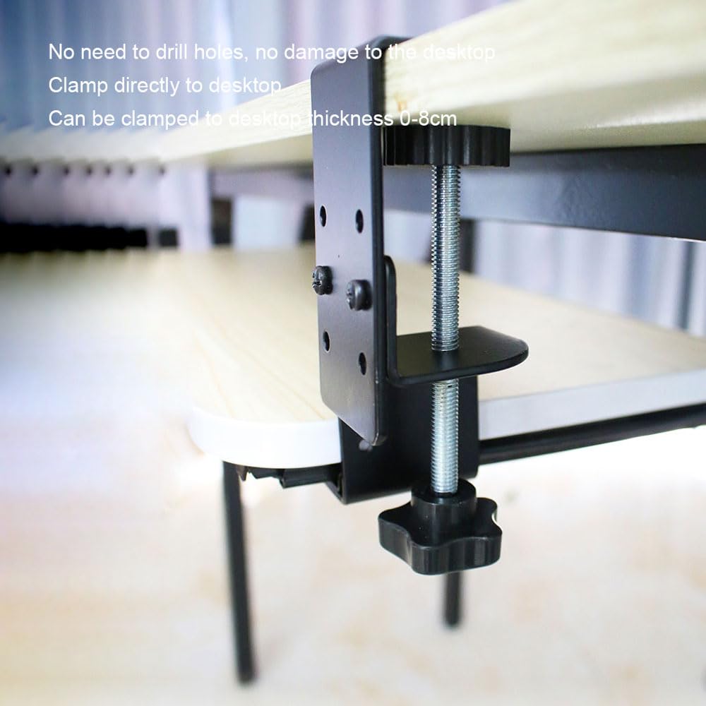 Vassoio per tastiera sotto la scrivania, piccolo cassetto estraibile per tastiera con morsetto a C, piattaforma scorrevole per casa e ufficio, accessorio per computer salvaspazio, design ergonomico