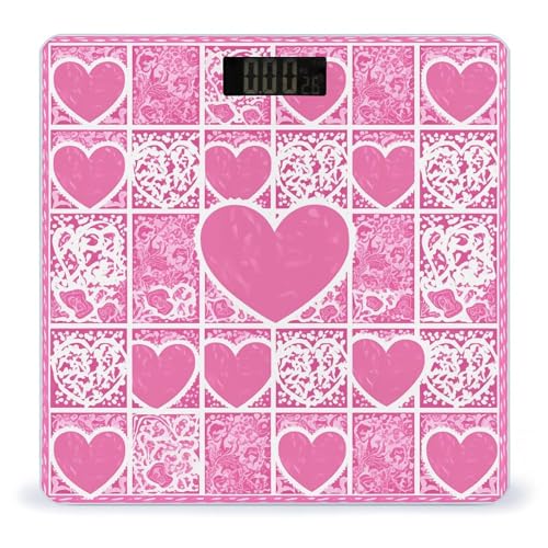 Báscula Digital de Vidrio Templado White Love Heart miniatura 1