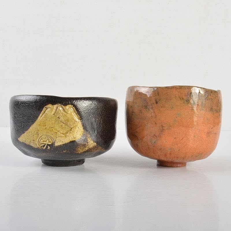 茶道具 古い赤楽茶碗 黒楽茶碗 2点まとめて M R6786 茶道具 古い