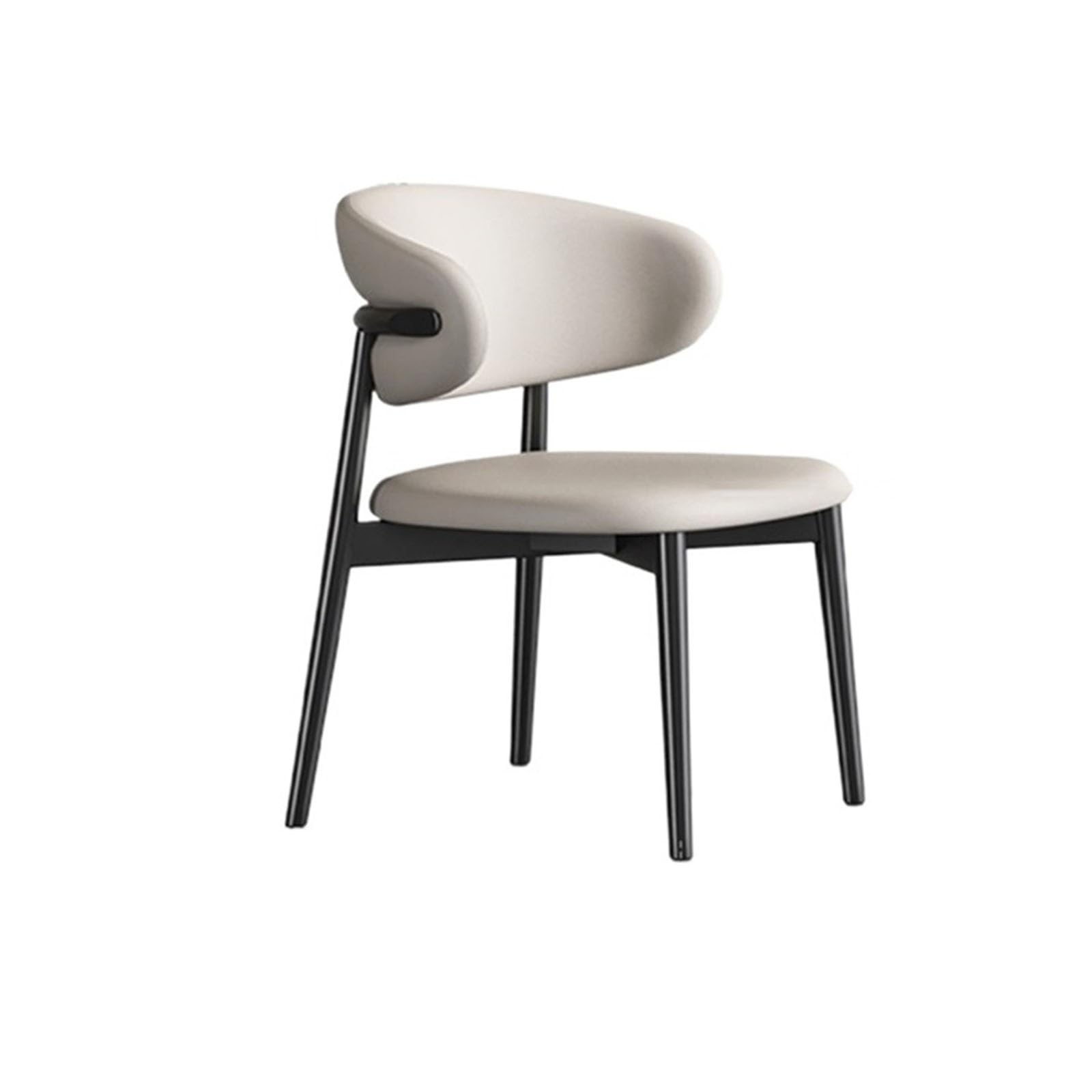 Chaises de salle à manger rembourrées modernes fauteuil de salon confortable pieds métal blanc