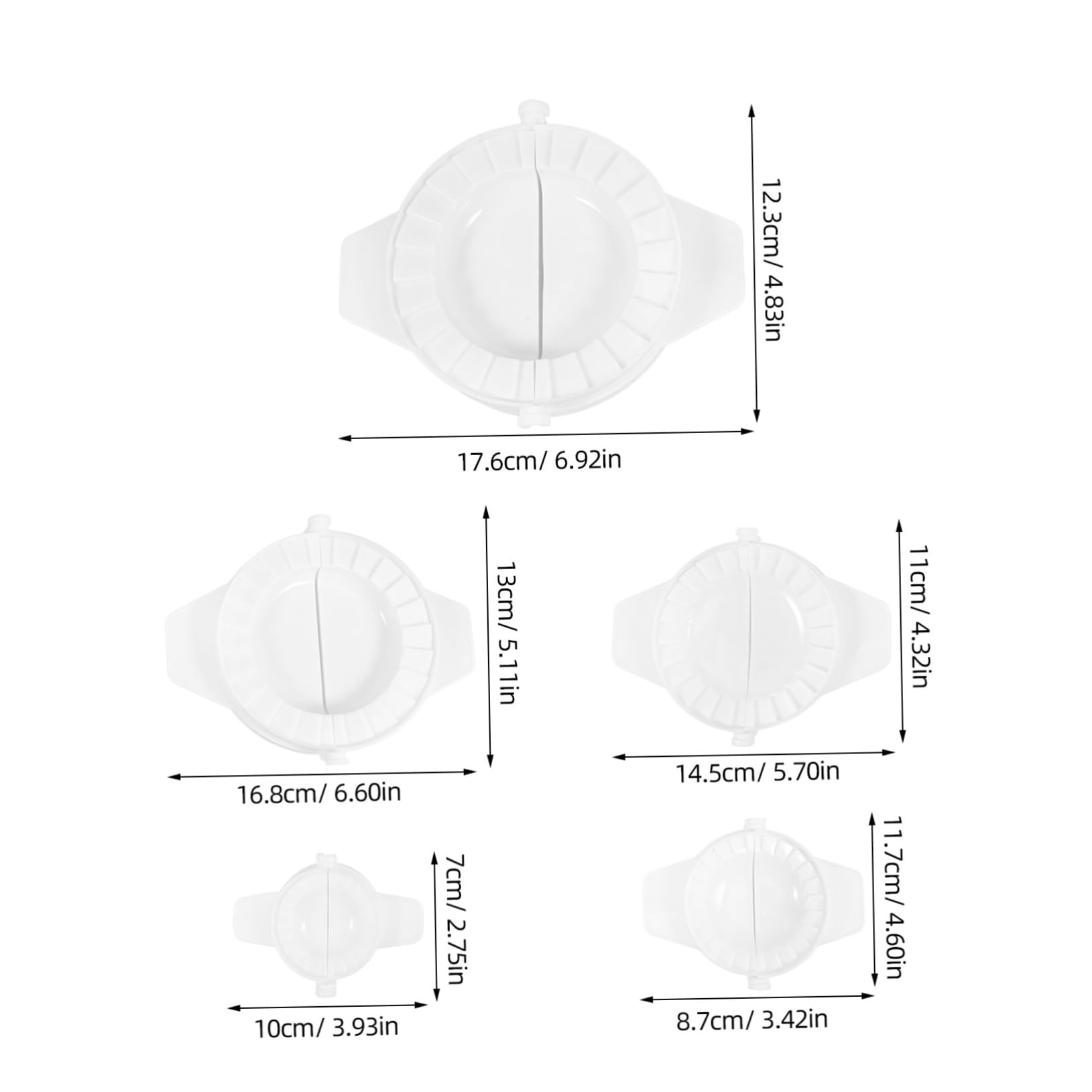 ABOOFAN Manual Pierogi Maker Press 5-piece Plastic Dumpling Molding Tool Set for Hand Pie Making Easy Cleaning