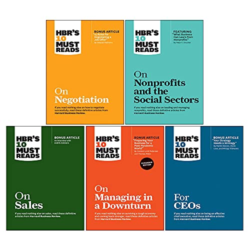 HBR's 10 Must Reads 5 Books Collection Set (Managing in a Downturn, CEOs, Sales, Nonprofits and the Social Sectors, Negotiation)