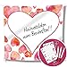 Produktbild WeddingTree Hochzeitsherz zum Ausschneiden für das Brautpaar und 2 Scheren - Hochzeit Bettlaken zum Ausschneiden - Laken Hochzeit - Spiel für das Brautpaar - Hochzeitsherz ausschneiden