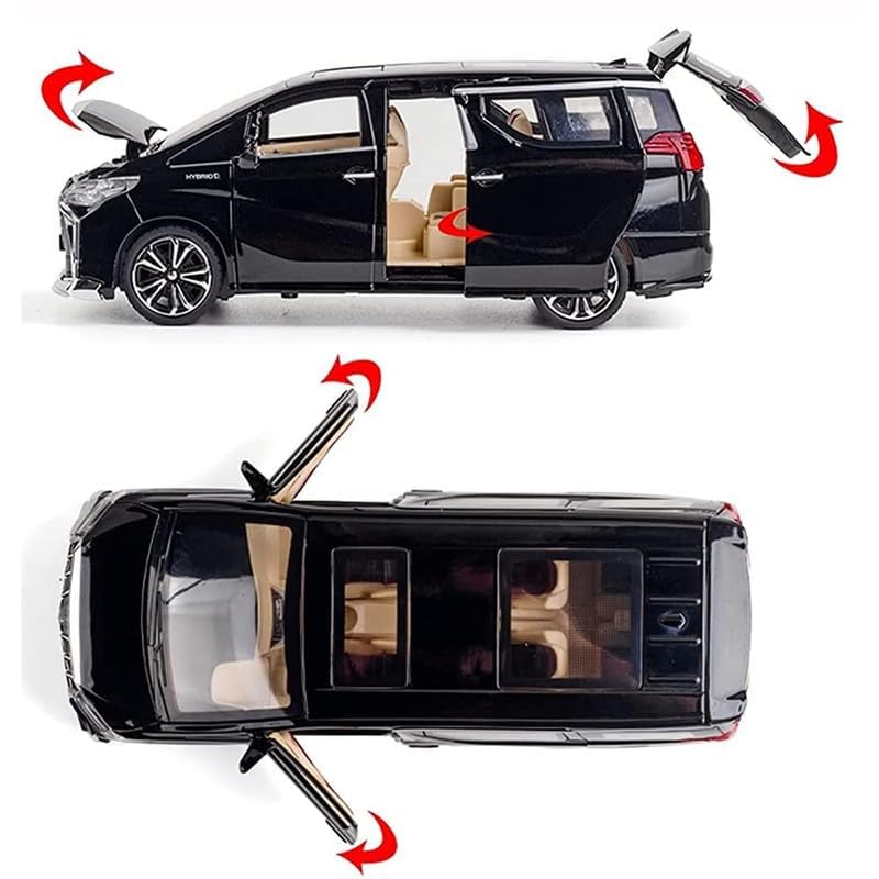 Image of DEOXY Big 1 /24 Alphard LM300 Alloy Pull Back Metal Collectible Toy Car with Light and Sound Toy Vehicle Door Can be Opened