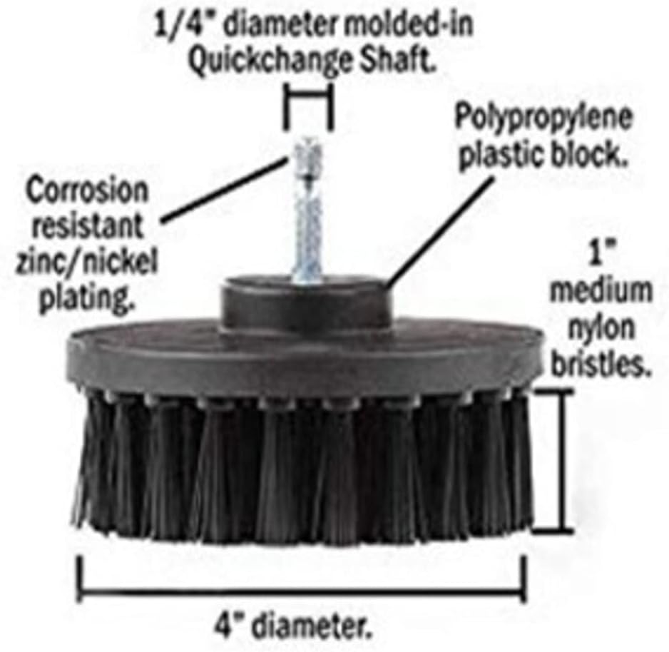 Combo Pack - 20oz Hard Water Spot and Stain Remover Includes 4-pc. Drill Brush Set Commercial Cleaner Stainless Steel, Glass, Porcelain, Multi-surface, Real Diamonds