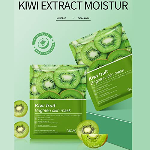 Bioaqua Fruit Flower Extract Vitamin C Facial Mask Plant Essence Moisturizing Fiber Membrane Cloth Deep Moisturizing Face Skincare 25G X 8Pcs #TOP5