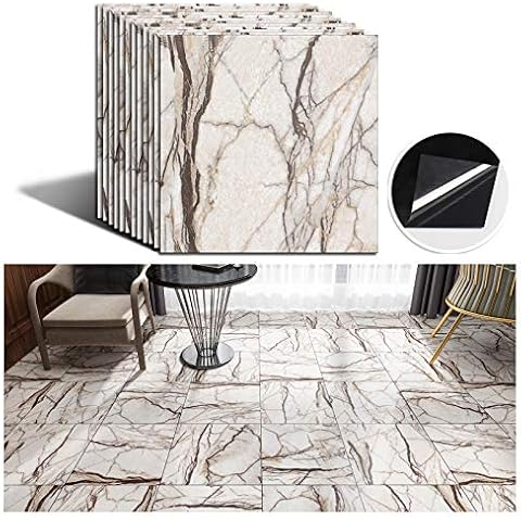 VEELIKE 12 Piezas Baldosas Adhesivas Impermeables para Suelo y Salpicaduras de Vinilo Fácil de Limpiar 30cm x 30cm Cover