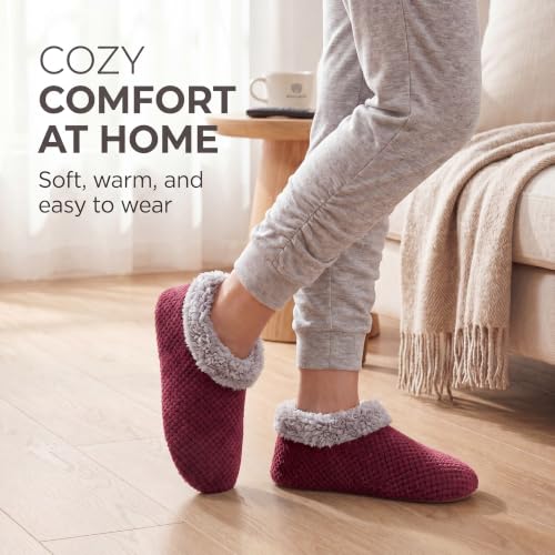 Image of The Metluks Womens Slippers Indoor Soft Sole Slipper Socks | Fuzzy sherpa lining, warm winter comfort, non slip grippers, flexible feel, washable, cozy home wear