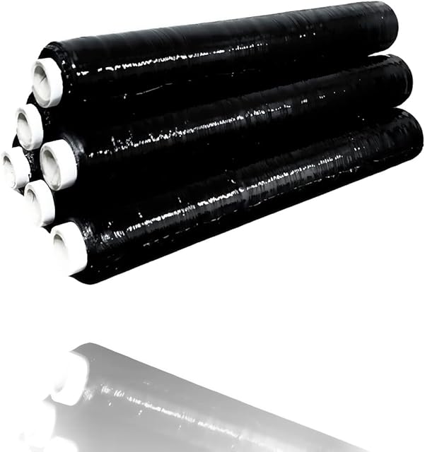 REQUISITE NEEDS Heavy Duty Shrink Wrap Roll Cling Film Packaging (Pack of 6, Black)