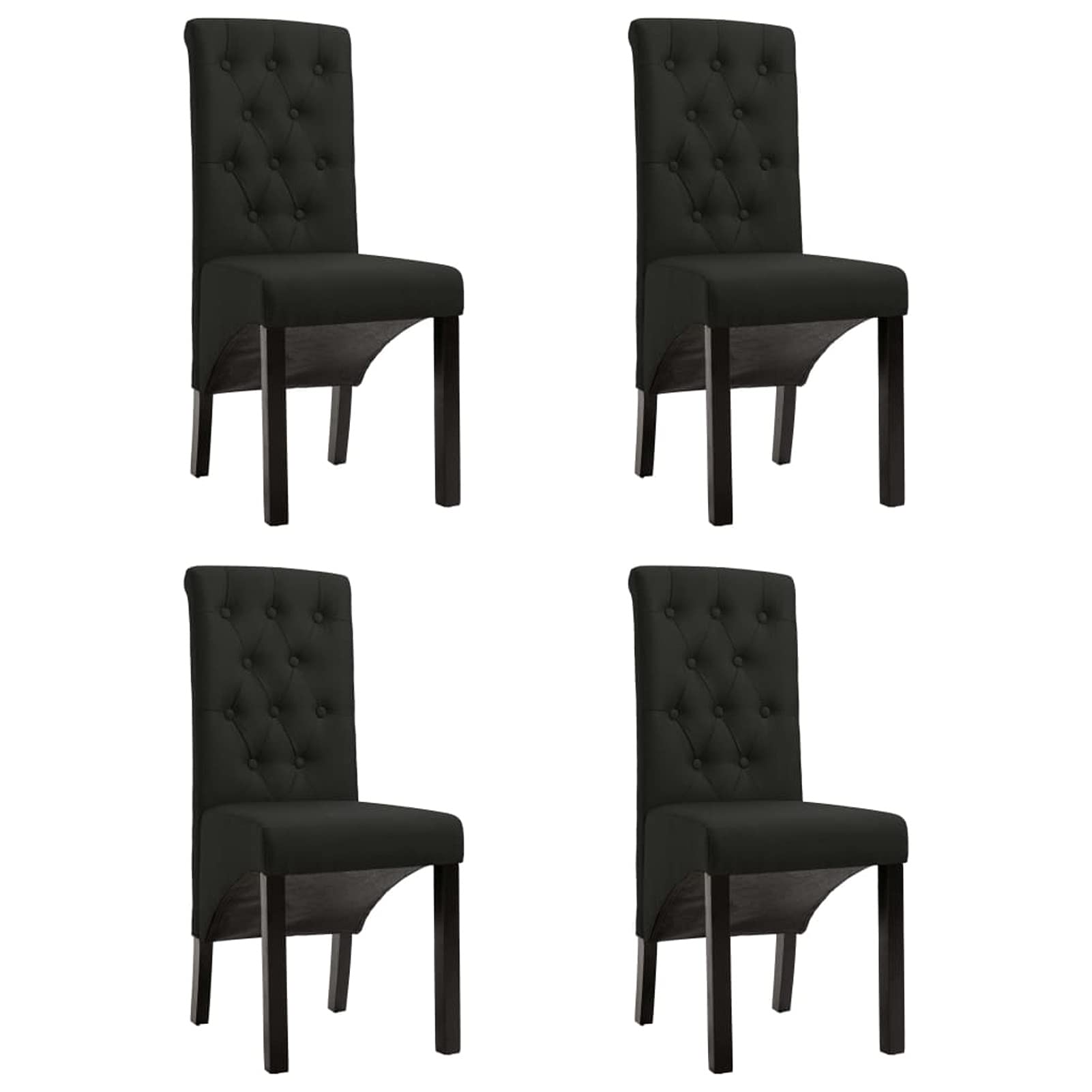 Chaises de salle à manger 4 pièces noires en tissu Homgoday pour intérieur et jardin