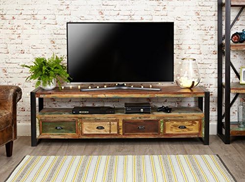 baumhaus Urban Chic Open Widescreen Television Cabinet - Up to 80" TV