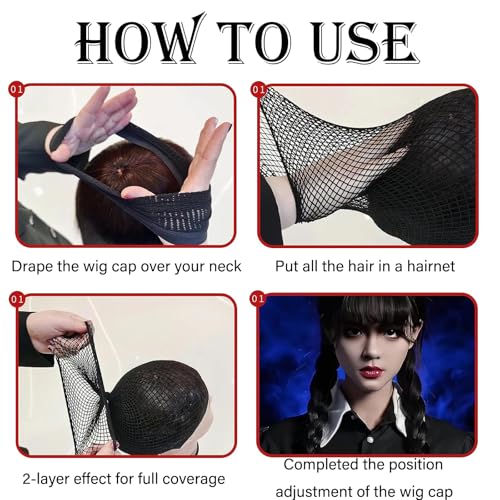 Black Plaited Wig for Women & Girls - Cosplay Wig for Kids, Adults & Family - Dress Up for Parties, Birthdays, Halloween & Christmas - Accessory Gift - Image 4