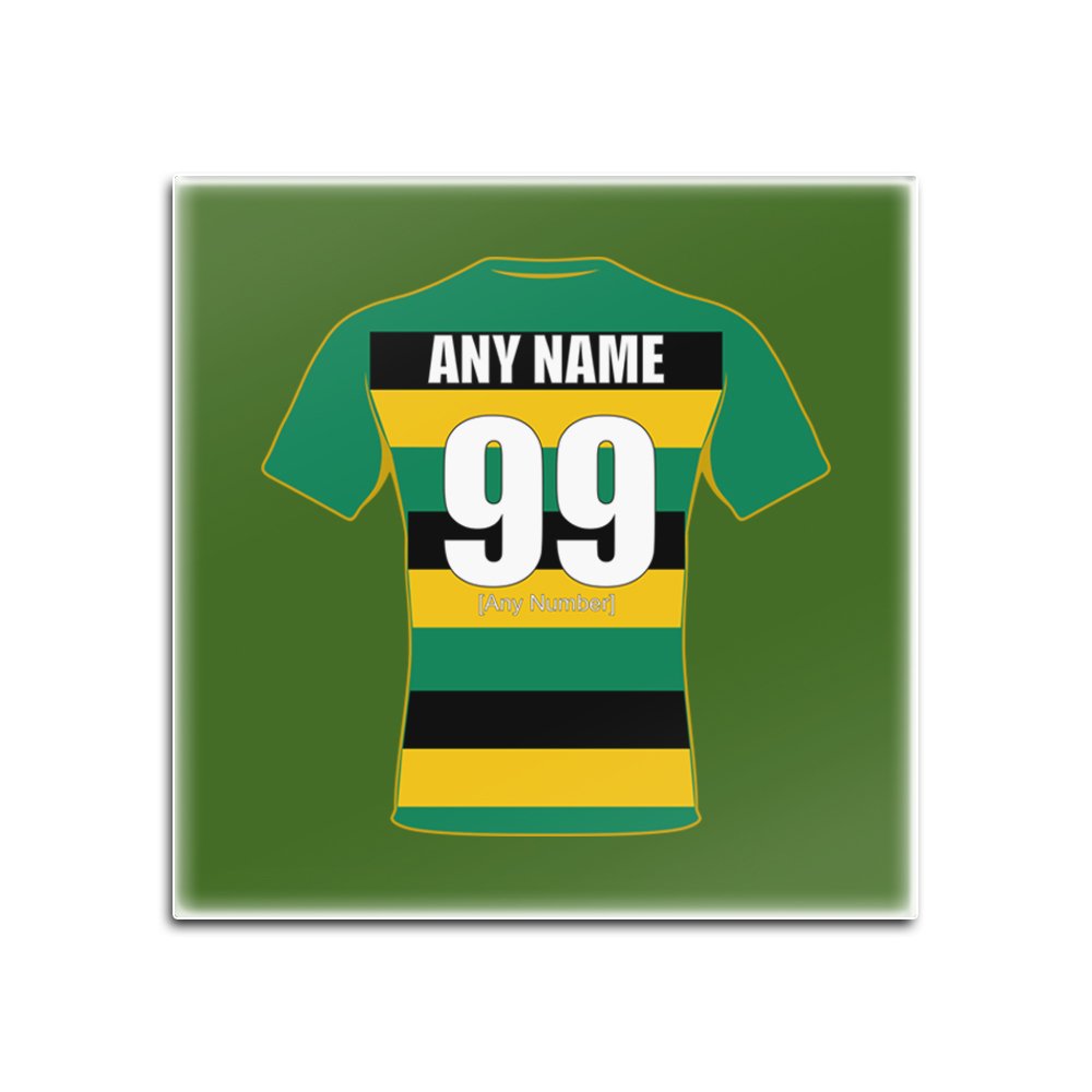 UNIGIFT Personalised Gift - Northampton Saints Square Glass Coaster (Rugby Union Design Theme, Colour Options) - Any Name/Message on Your Unique Mat Pad - Jimmies