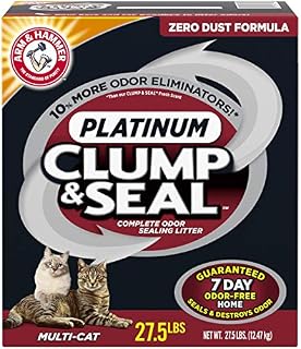 ARM & HAMMER Clump & Seal Platinum Clumping Cat Litter, Multi-Cat, 27.5lb