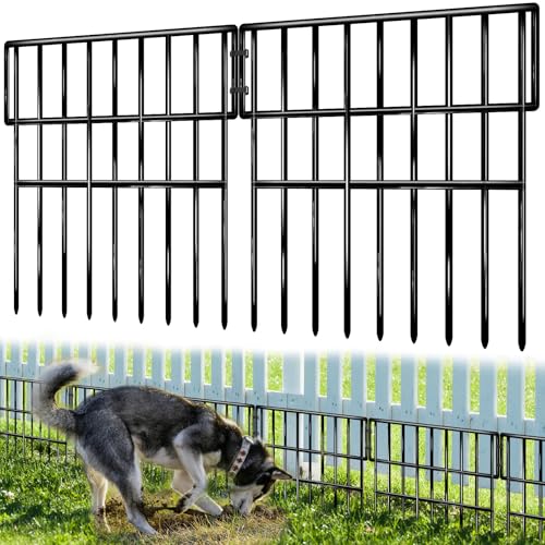 25 Panels Animal Barrier Fence 27 Ft(L) X 13 in(H) No Dig Garden Edging Border for Yard Anti Digging Defense Barrier Rustproof Metal Outdoor Decorative Garden Fences for Dogs Rabbits