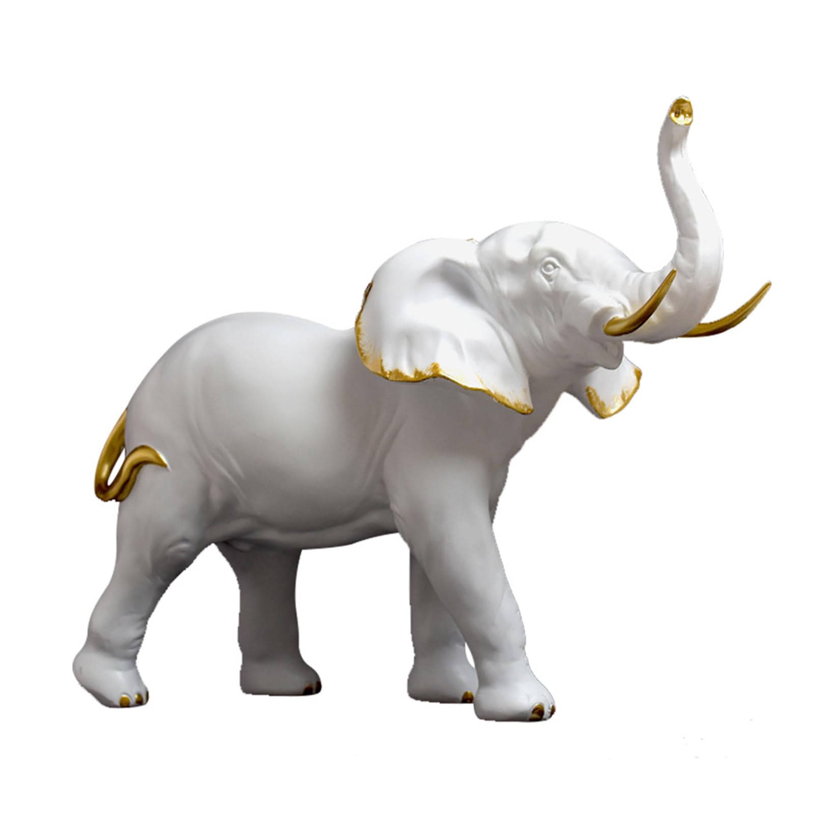 Tauzveok Elephant Decorative Statue, Elephant Decorative Figurines, for Window Sill Decoration, Bedroom Decoration, Apartment Decoration, Living Room Decoration, Resin,white A