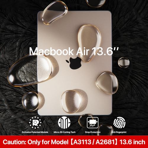 Image of Soonjet for MacBook Air 13 inch Case, M5 M4 M3 M2, 2022-2026 A3449 A3240 A3113 A2681, Color Matched, Snap-On Design, Fingerprint & Scratch Resistant, Hard Shell Protective Matte Cover for Mac Air 13.6