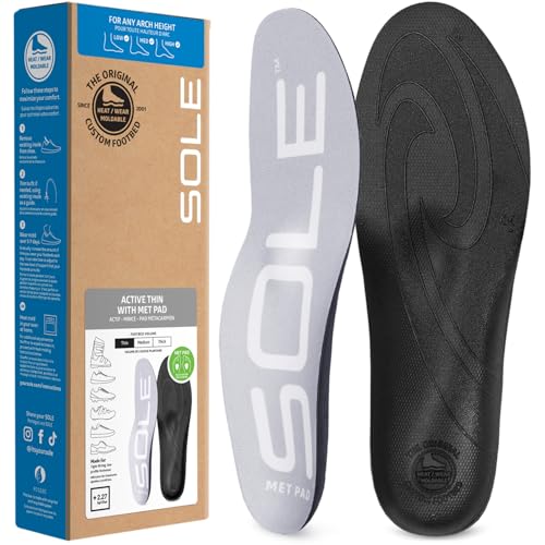 Image of SOLE Active Thin Insoles with Metatarsal Pads - Orthotic Arch Support Inserts for Plantar Fasciitis Relief - Mens Size 6 /Womens Size 8, 1 Pair