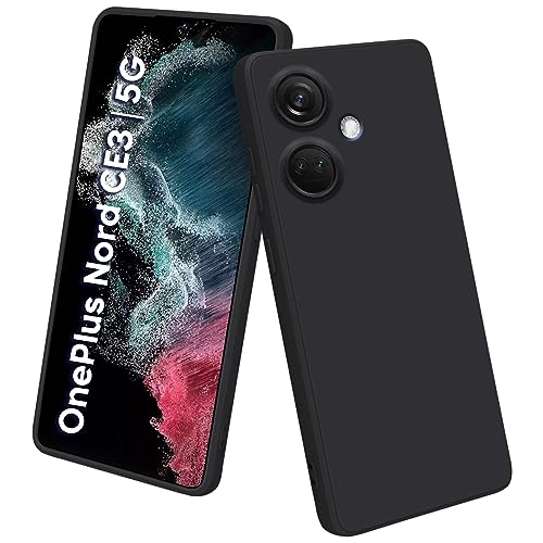 TRUEUPGRADE Liquid Silicone Designed Back Case Cover for OnePlus Nord CE 3 5G | Microfiber Inside | Bumper Back Cover Case for OnePlus Nord CE 3 5G – Black