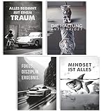 mojoliving Motivations Poster Set Mindset Erfolg Fokus 