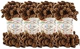 Gonflé 4 skn/Ball Alize Puffy Baby Pelote de laine douce 100 % micropolyester 400 g 39 m (321- Café moka)