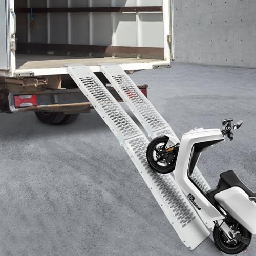 2PCS 76.7\'\' x 8.7\'\'Loading Ramp, 1060 Lbs Capacity Folding Ramp Aluminum Truck Ramps Portable Trailer Ramps for Motorcycles, Ebikes and ATVs, Heavy Duty Loading Ramps Ideal